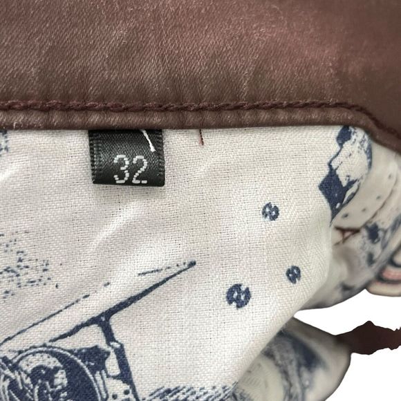 Anthropologie Pilcro Coated Skinny Pants Women’s Size 32 Burgundy Lace Hem - Picture 11 of 16